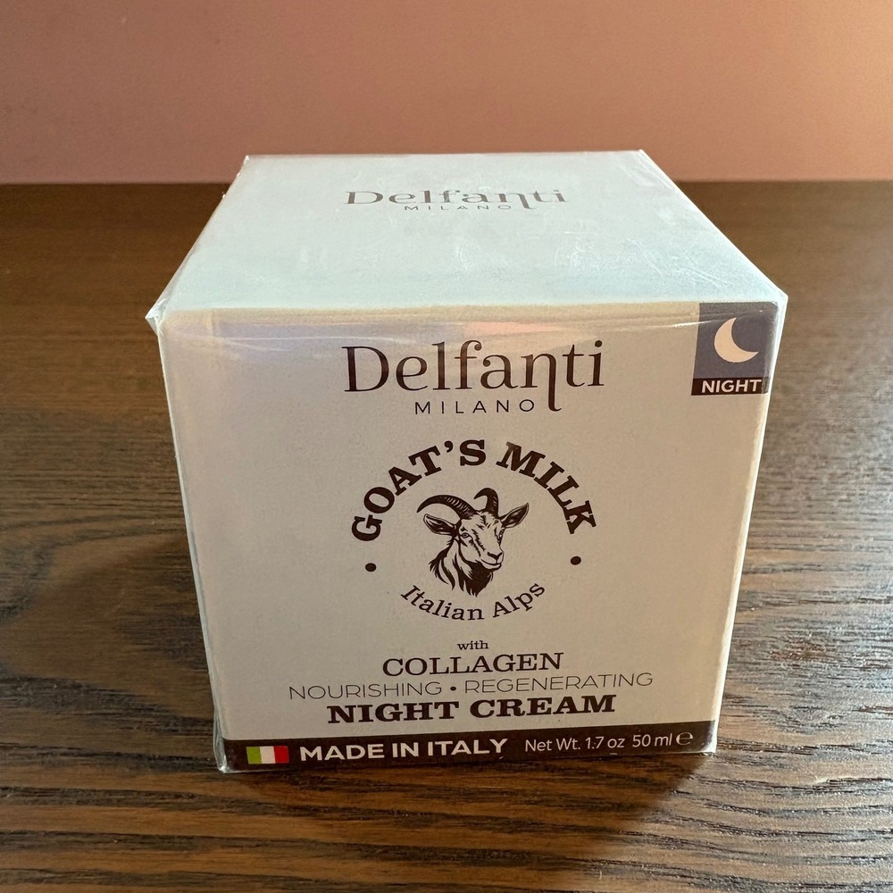 Delfanti Milano Goat's Milk Night Cream 1.7 oz New Italian Alps Collagen Cream